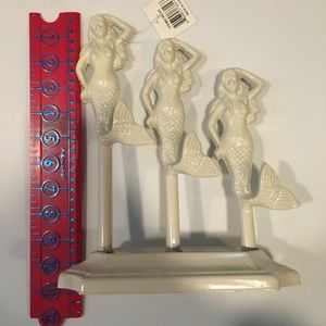 Cast Iron Painted Mermaid Hook Stand